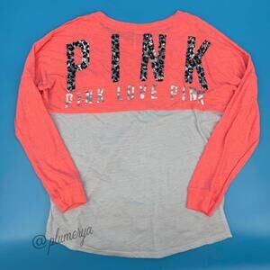 Victoria’s Secret PINK Rare Y2K Sequin Leopard Varsity Top Women's Size M